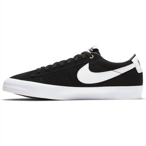NEW NIKE men's sb blazer low pro gt skate shoes in black/white